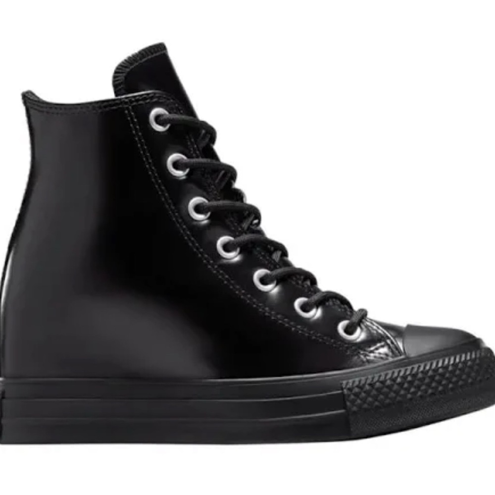 Black Leather Wedge Converse